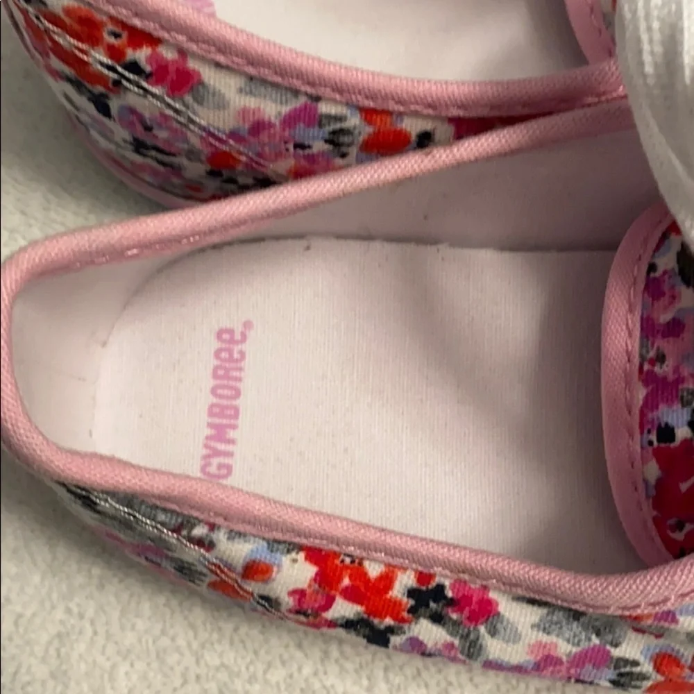 Gymboree fashion sneakers floral print multicolor lace up size 4 NWOT